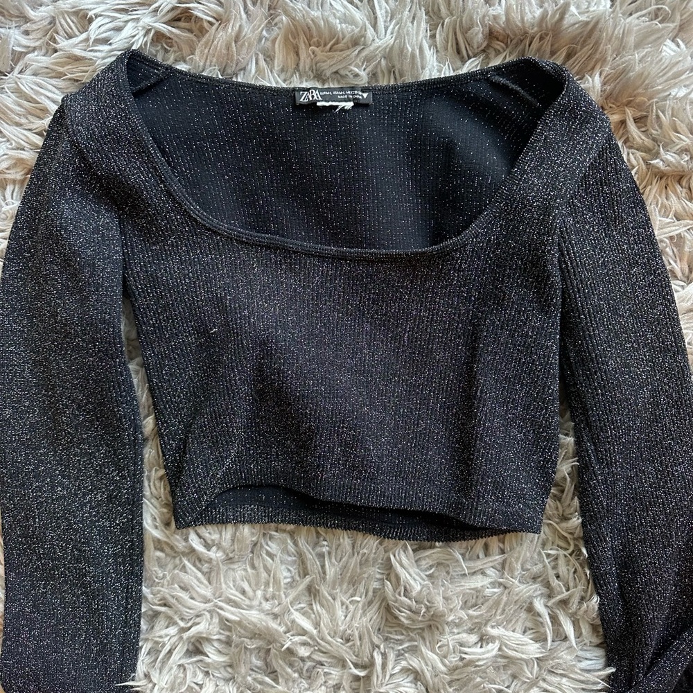 Zara Sparkly Long Sleeve Top